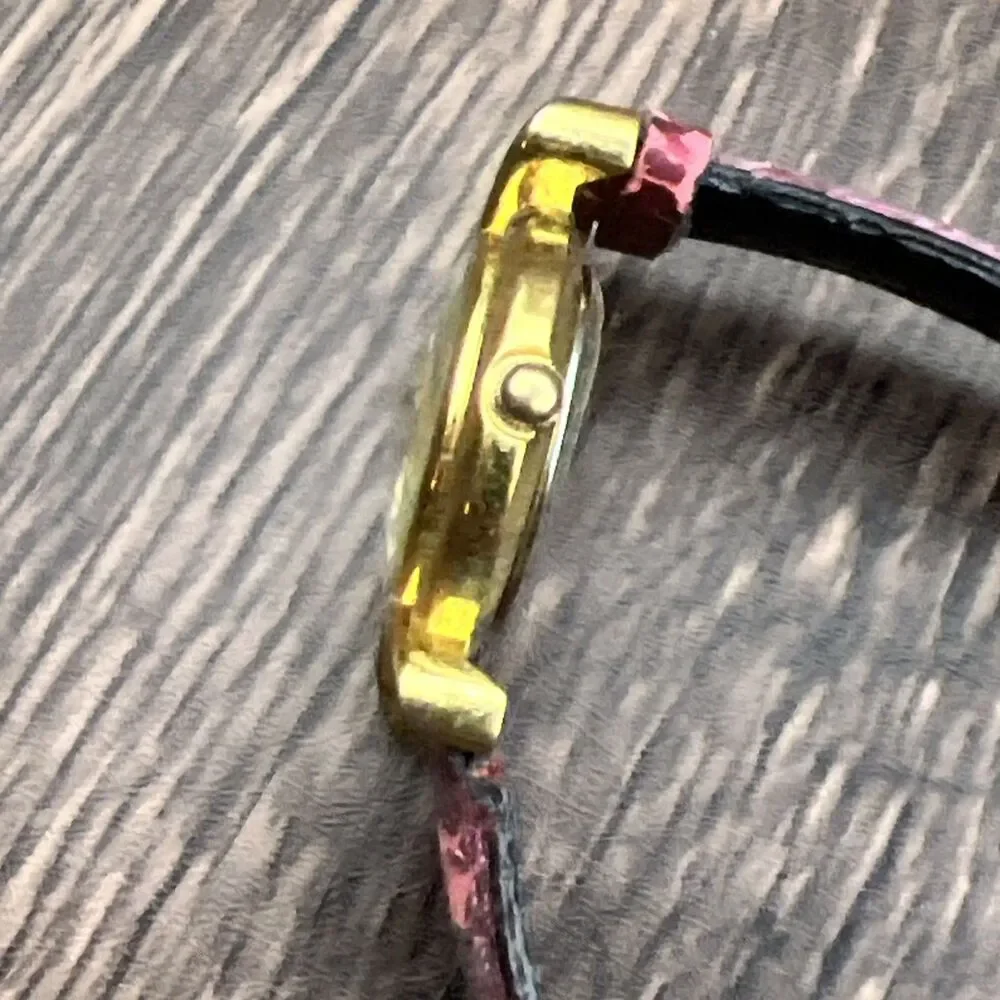 CHANTILLY Women’s Antique Purple Watch With Gold Tone Case Working Needs a Band